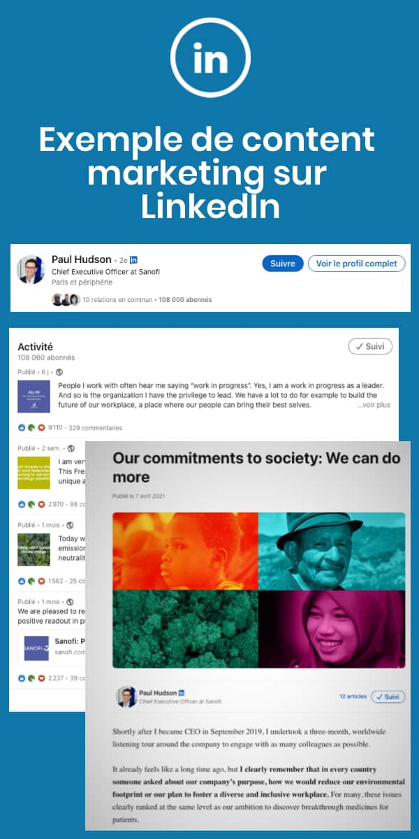 Exemple de content marketing sur linkedIn